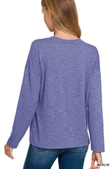 Zenana Slub Hacci Long Sleeve T-Shirt OutfitFlow