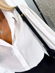 Polka Dot Button Down Shirt OutfitFlow