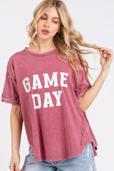Mittoshop GAME DAY Round Neck Short Sleeve T-Shirt OutfitFlow