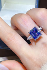 5 Carat Moissanite 925 Sterling Silver Ring Royal Blue OutfitFlow