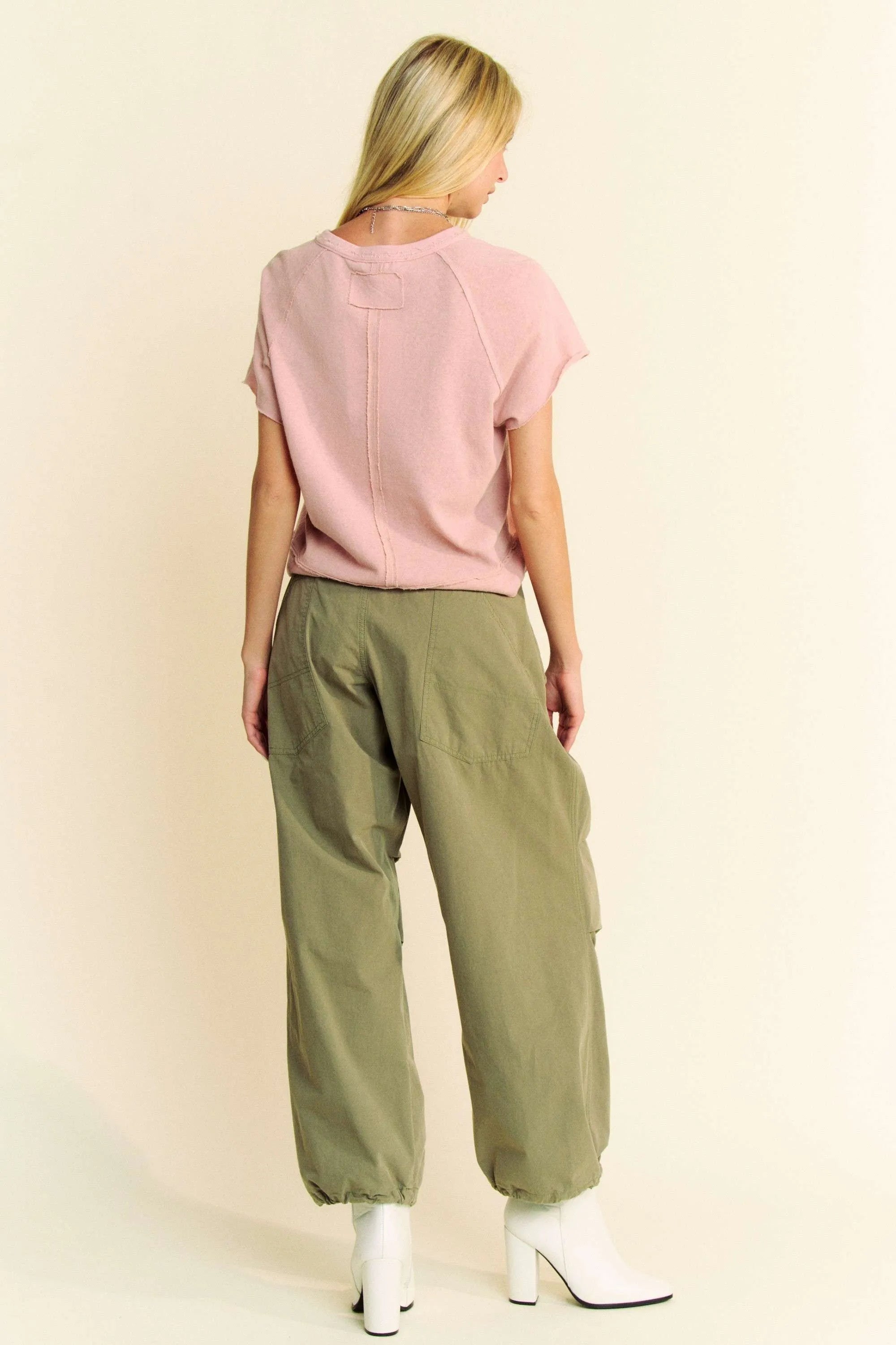Davi & Dani Breezy Knit Fabric Short Sleeve T-shirt Top OutfitFlow