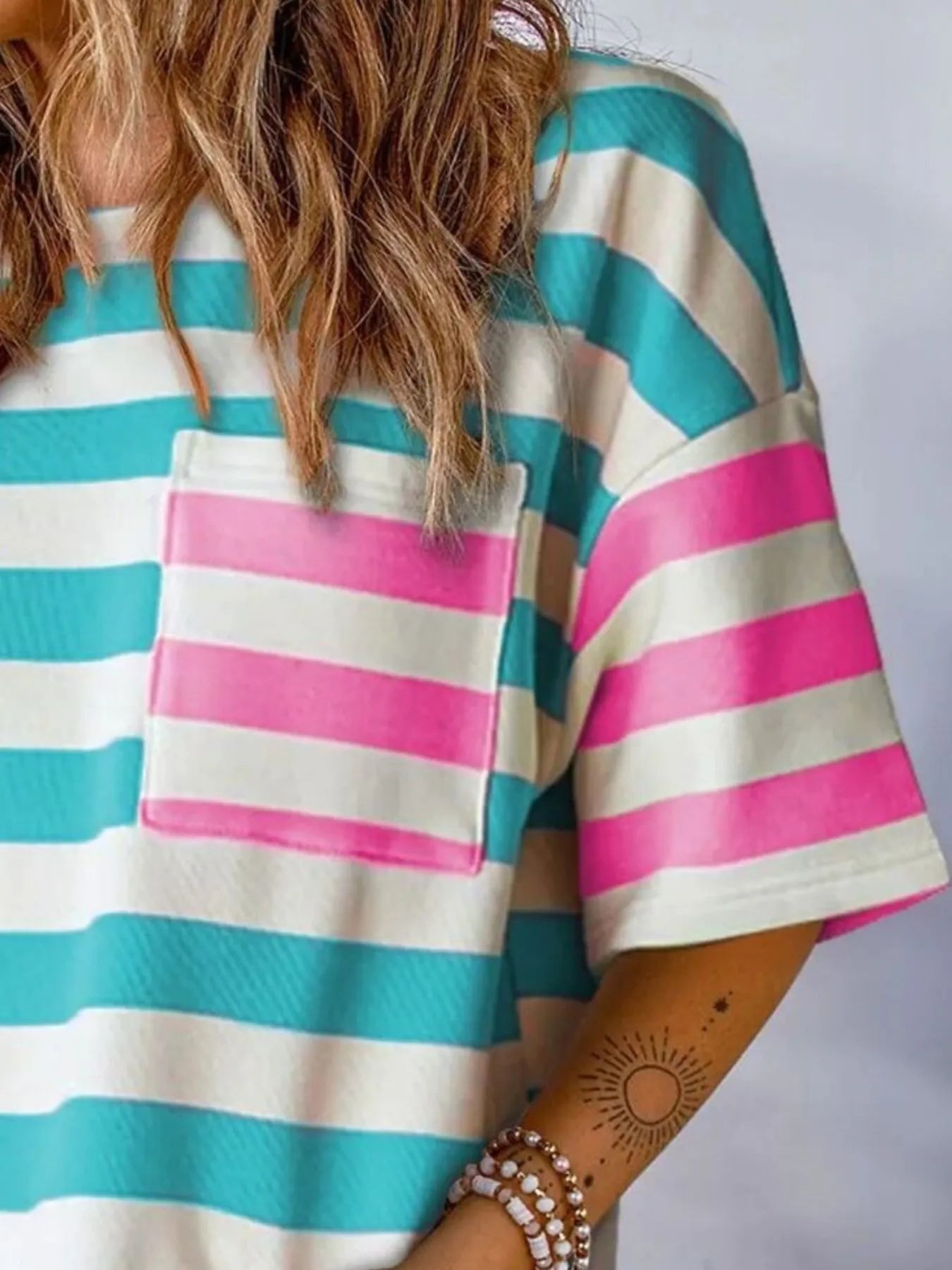 Striped Oversized Short Sleeve T-Shirt OutfitFlow