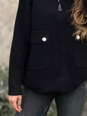 Full Size Zip-Up Long Sleeve Outerwear Plus Size Trendsi