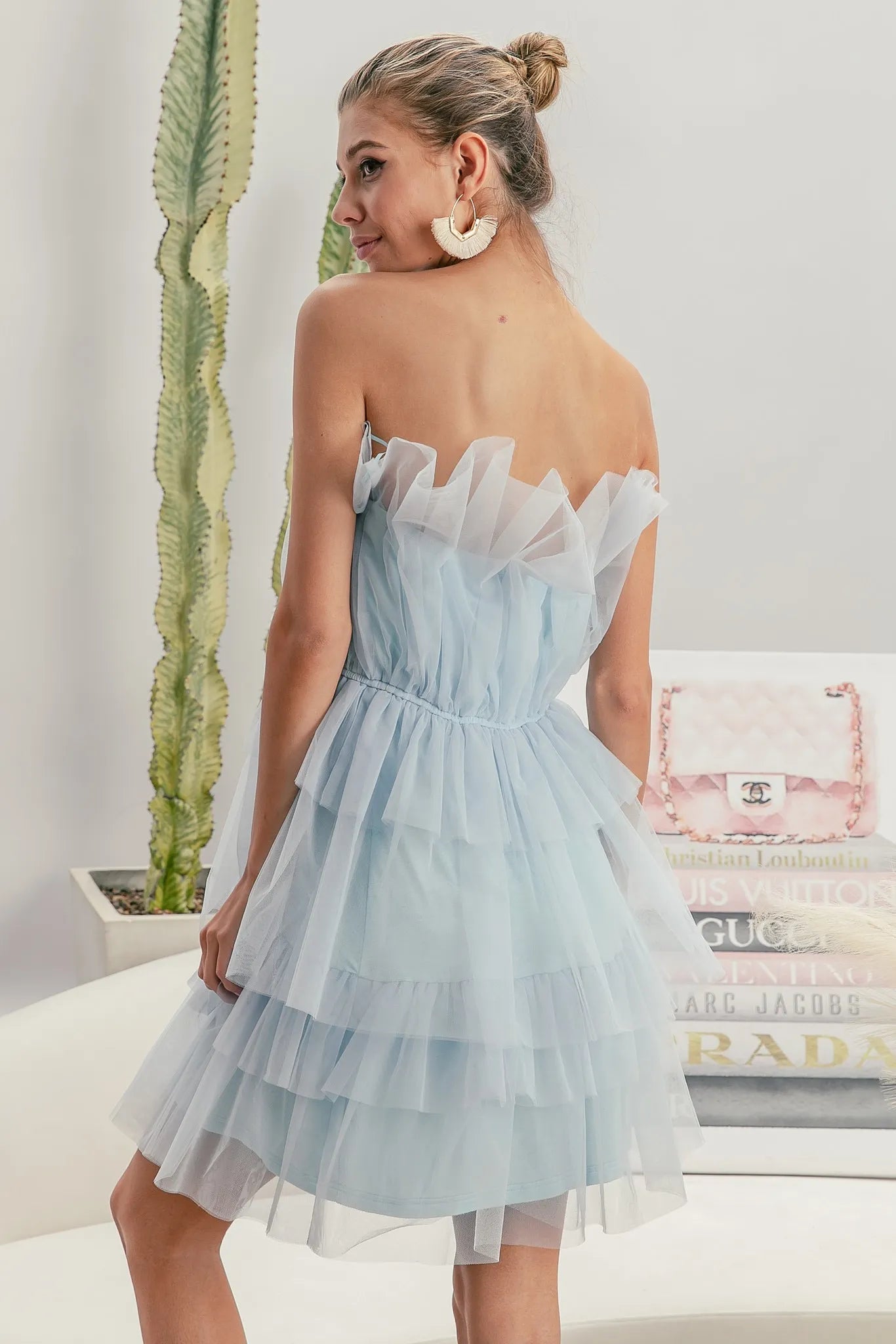 BiBi Sleeveless Layered Organza Dress OutfitFlow