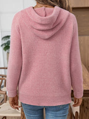 Long Sleeve Drawstring Hooded Sweater OutfitFlow