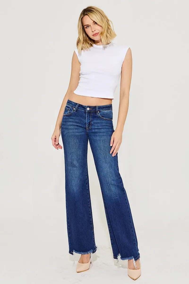 RISEN Full Size Low Rise Wide Leg Jeans Plus Size OutfitFlow