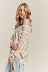 ADORA Frayed Zebra Knit Top OutfitFlow