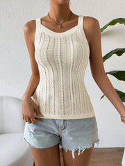 Ribbed Knit Sleeveless Sweater Tank Top OutfitFlow