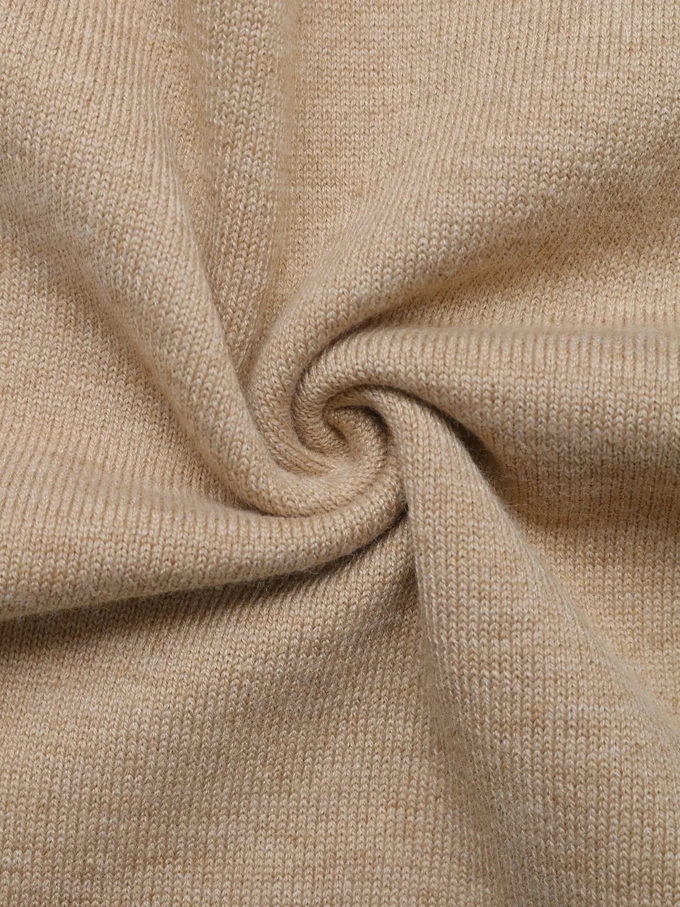 Color Block Round Neck Sweater with Ribbed Trim OutfitFlow