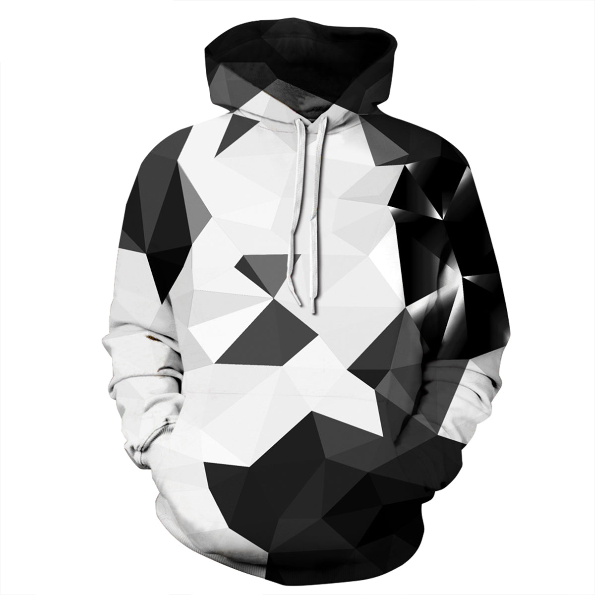 Outfit Flow - Full Size Geometric Drawstring Hoodie with Pockets