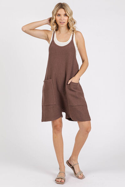 Mittoshop Scoop Neck Spaghetti Strap Overalls with Pockets OutfitFlow