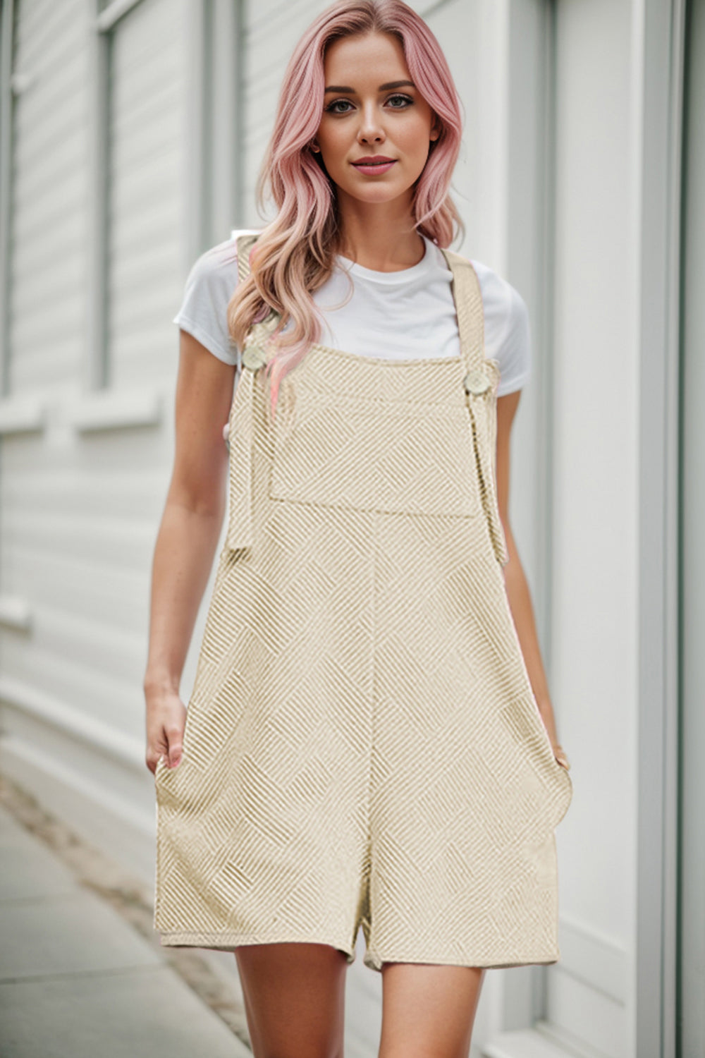 Outfit Flow - Textured Overall with Pockets