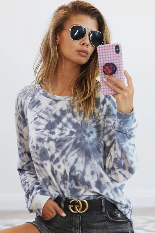 BiBi Tie Dye Print Terry T-Shirt OutfitFlow