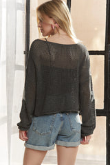 ADORA Full Size Lightweight Loose Knit Sweater Plus Size OutfitFlow