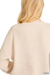 Zenana American Flag Crew Neck Sweater OutfitFlow