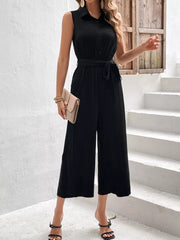 Sleeveless Wide Leg Jumpsuit OutfitFlow
