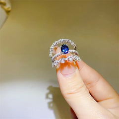 1 Carat Moissanite 925 Sterling Silver Ring OutfitFlow