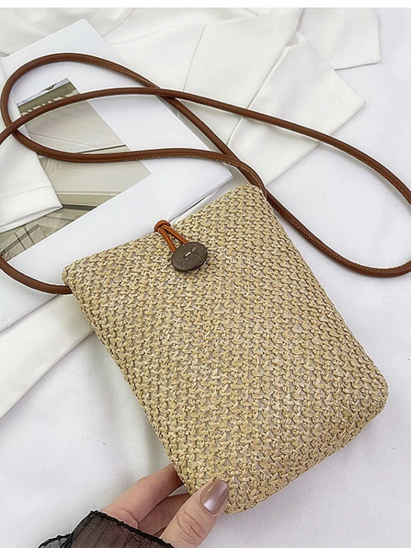 Straw Woven Crossbody Bag OutfitFlow