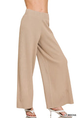 Zenana Viscose Ribbed Sweater Pants OutfitFlow