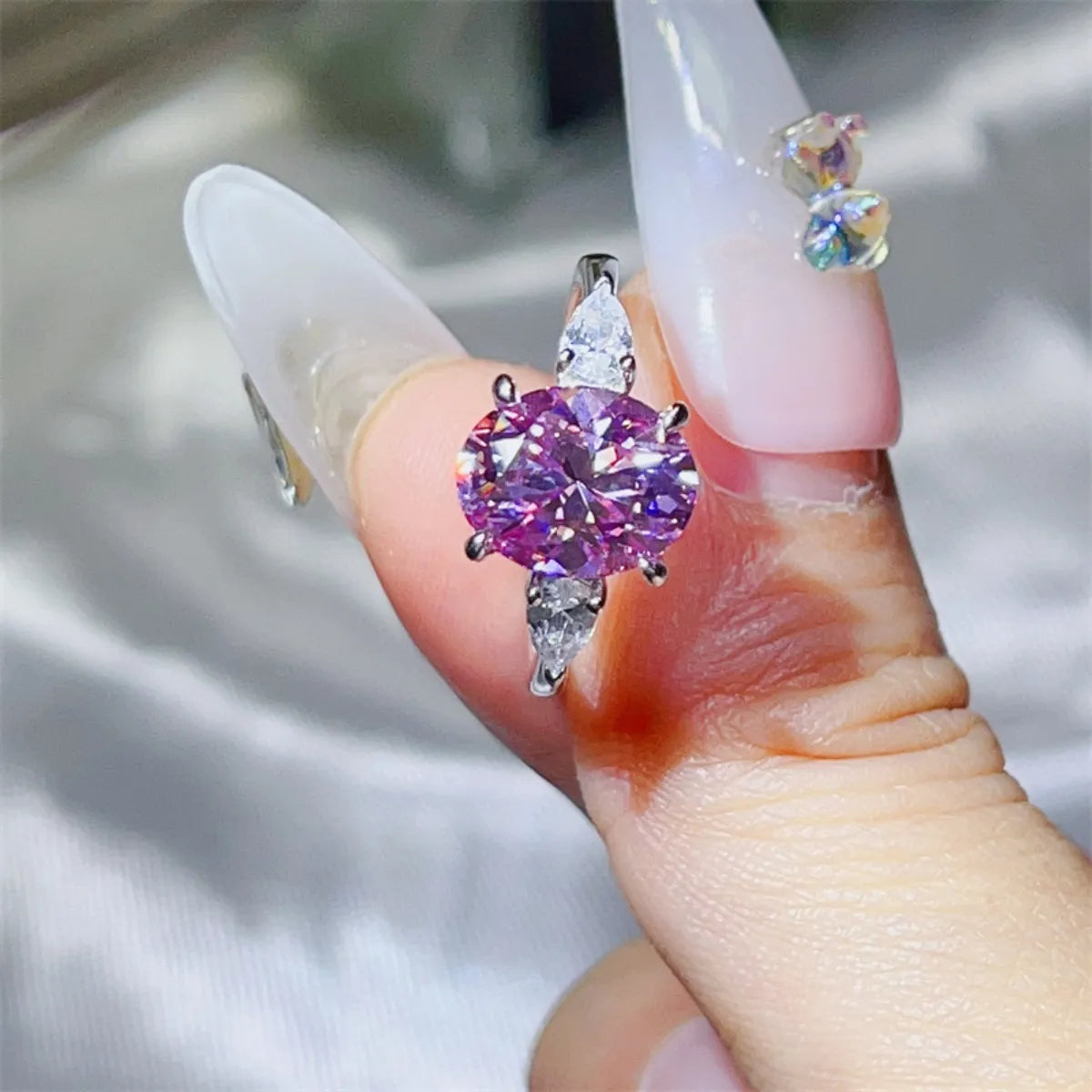 3 Carat Moissanite 925 Sterling Silver Ring OutfitFlow