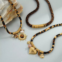 Leopard 18K Gold-Plated Necklace OutfitFlow