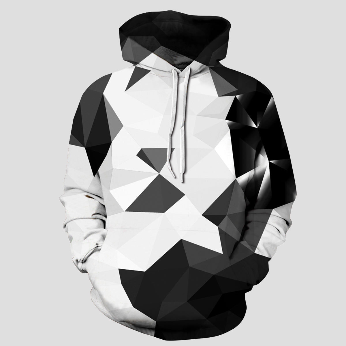 Outfit Flow - Full Size Geometric Drawstring Hoodie with Pockets