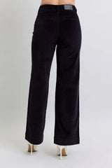 Judy Blue Full Size High Waist Corduroy Trouser Wide Plus Size OutfitFlow