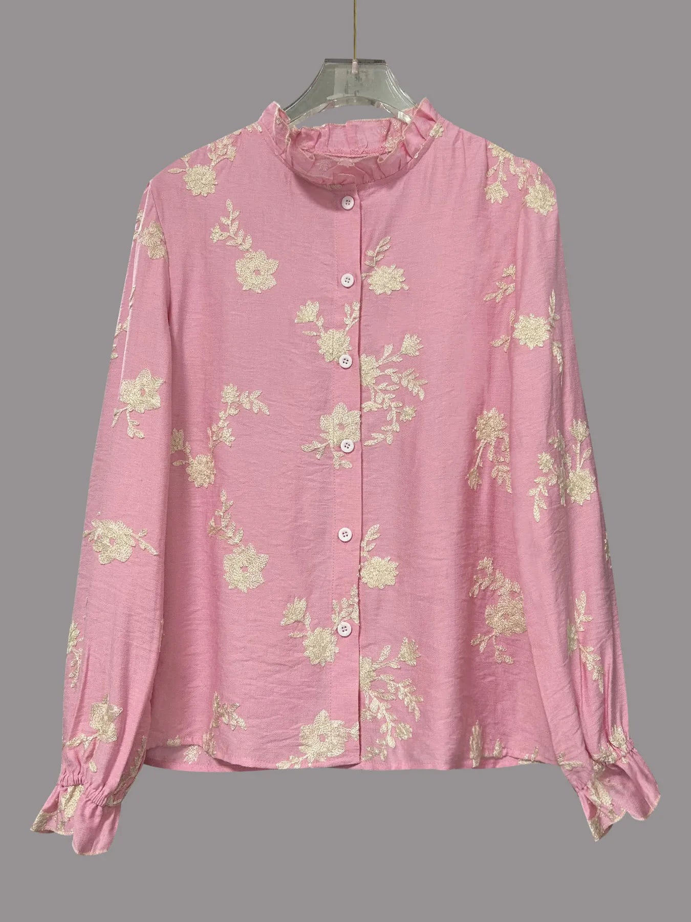 Flower Button Up Long Sleeve Shirt OutfitFlow