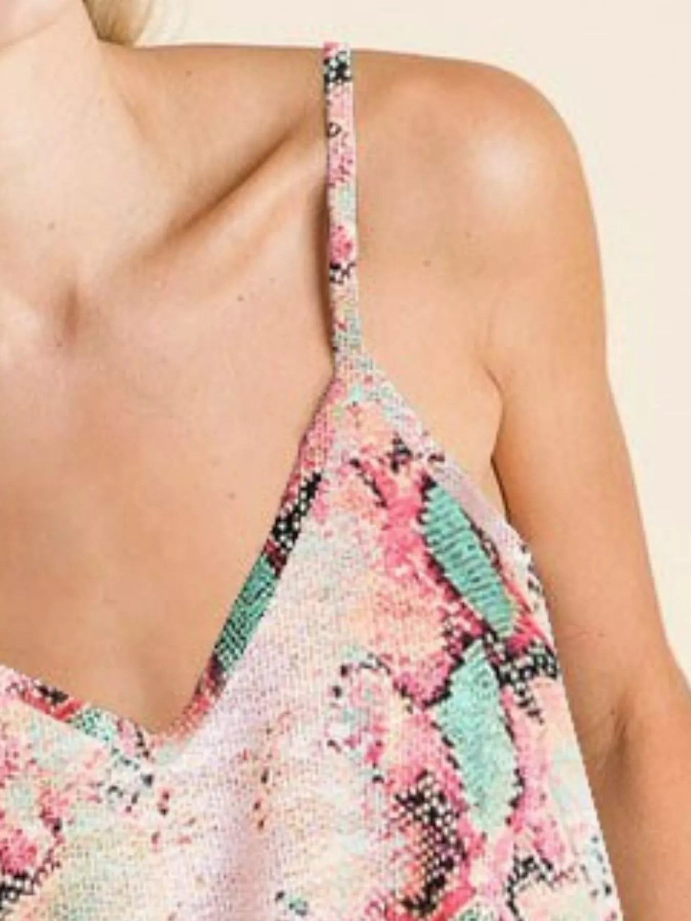 BiBi Snakeskin Low Gauge Sleeveless Top OutfitFlow