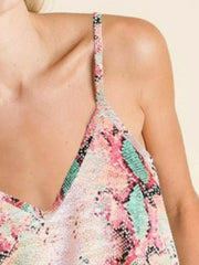 BiBi Snakeskin Low Gauge Sleeveless Top OutfitFlow