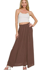 Zenana Woven Crinkle Gauze Long Skirts OutfitFlow