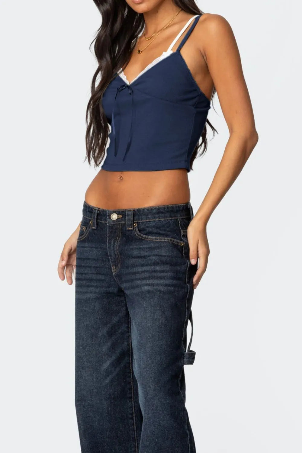 Lace Detail V-Neck Cami OutfitFlow
