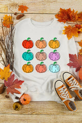 Pumpkin Graphic Long Sleeve Sweatshirt OutfitFlow