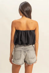 HYFVE Trendy Strapless Bubble Top OutfitFlow