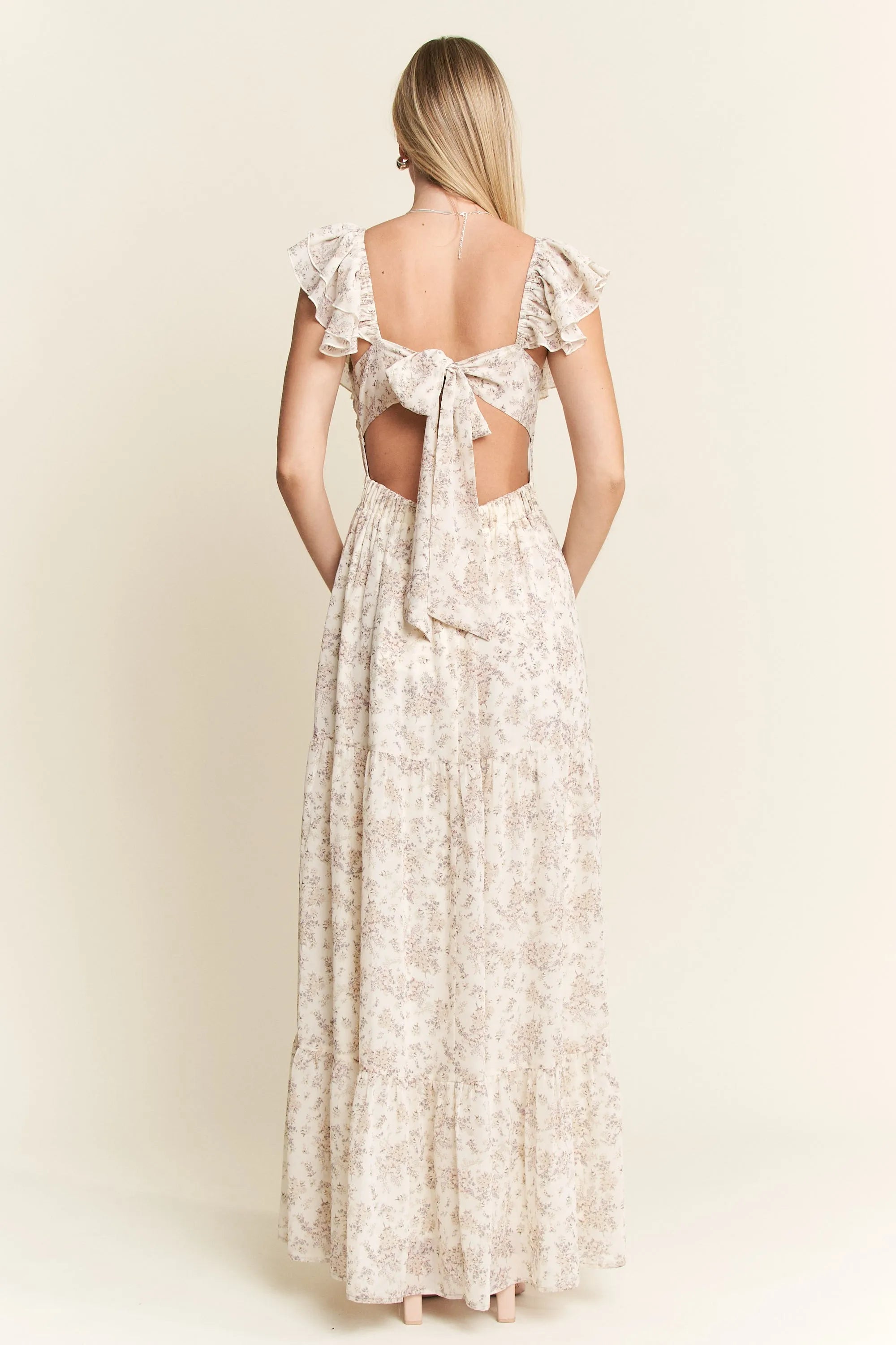 Jade By Jane Full Size Ruffle Sleeve Tiered Maxi Dress Plus Size OutfitFlow