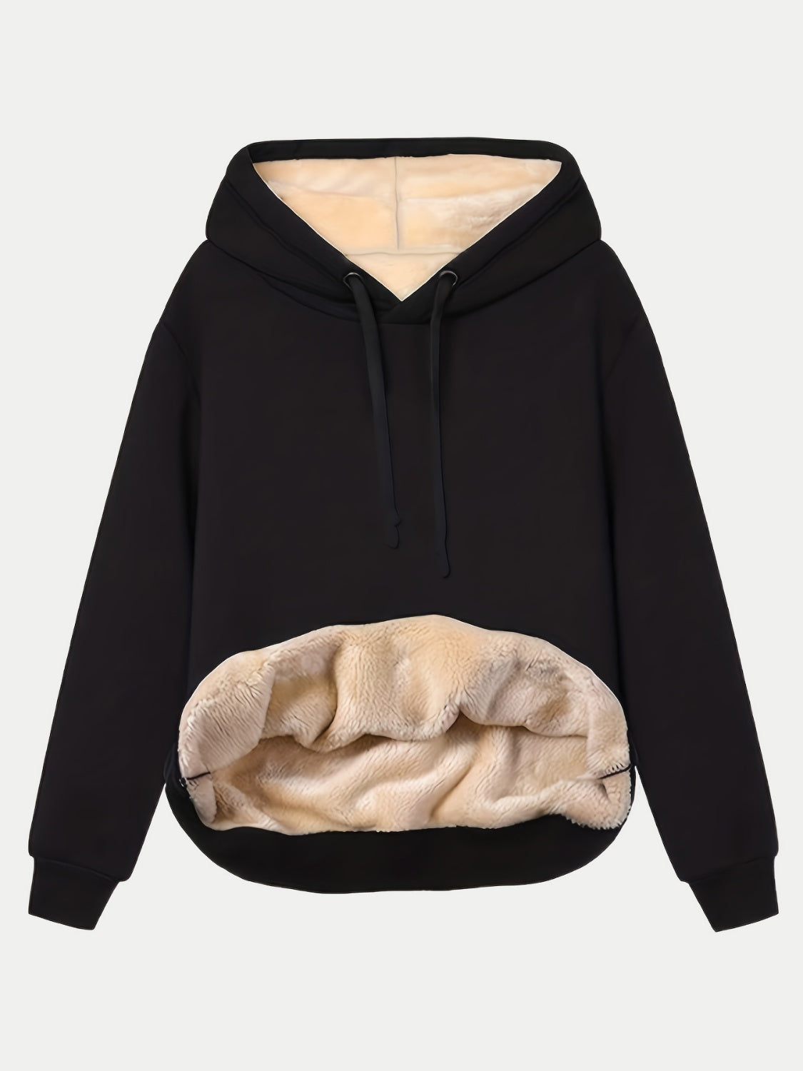 Drawstring Long Sleeve Hoodie with Kangaroo Pocket OutfitFlow