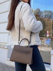 Sherpa Fleece Toggle Button Jacket OutfitFlow