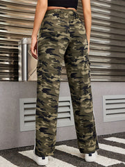 Outfit Flow - Tied Camouflage Pants with Cargo Pockets