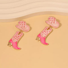 Cowgirl Boot and Hat Dangle Earrings OutfitFlow