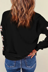 Outfit Flow - Letter Graphic Bow Long Sleeve Sweatshirt