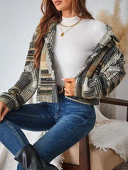 Button-Up Dropped Shoulder Jacket Trendsi