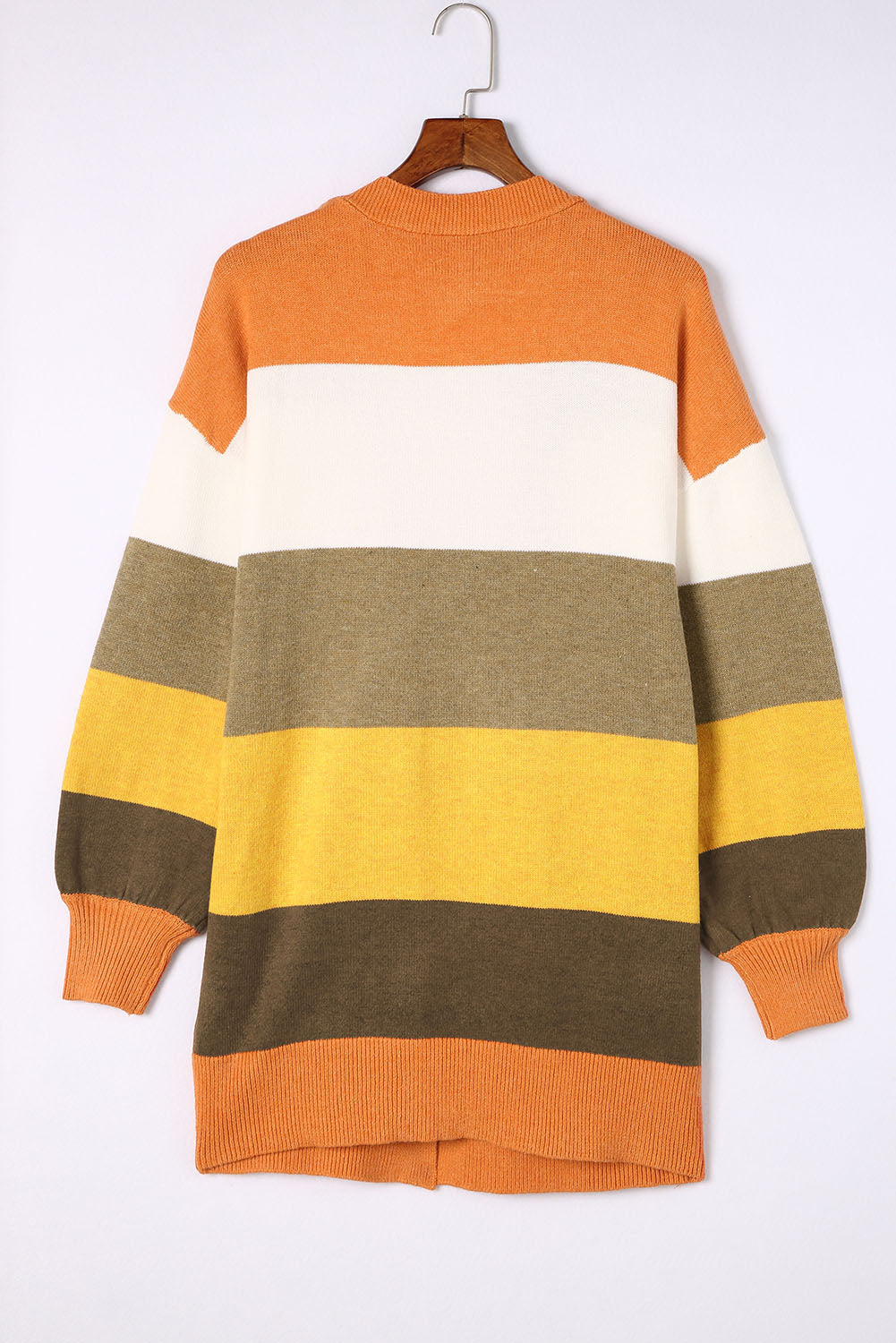 Open Front Color Block Cardigan OutfitFlow