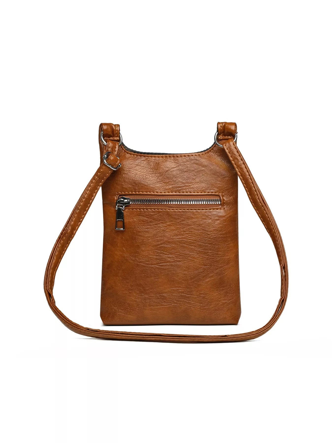 Adjustable Strap Leather Crossbody Bag OutfitFlow