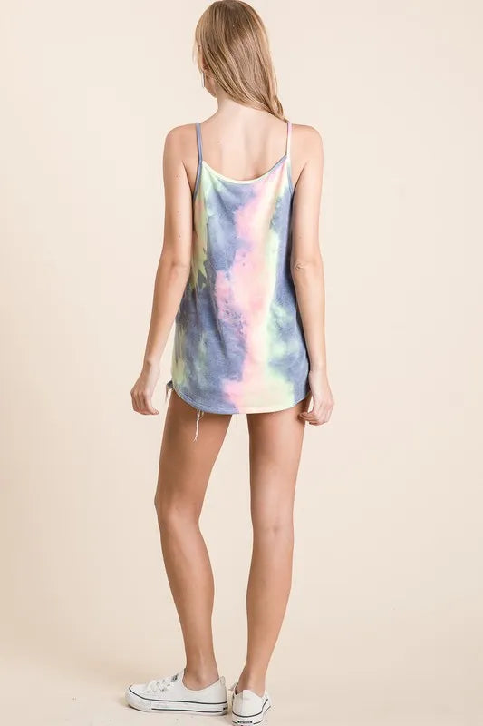 BiBi Tie Dye Terry Camisole with Caged Neck OutfitFlow