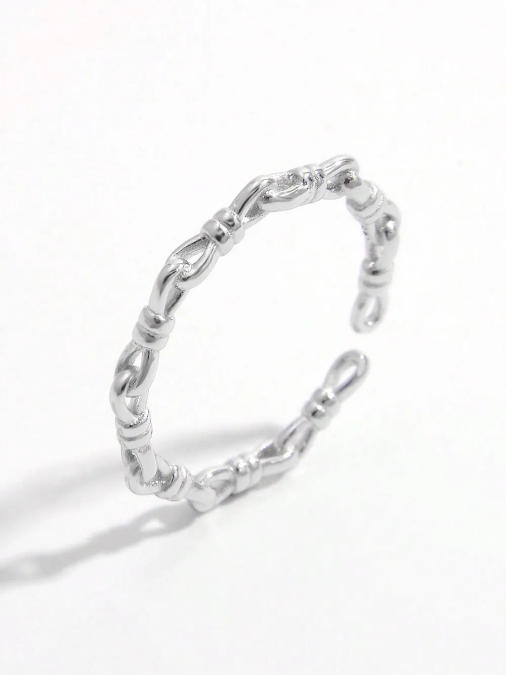 925 Sterling Silver Knot Shape Open Ring OutfitFlow