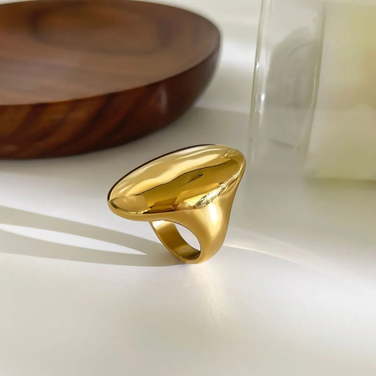 18K Gold-Plated Dome Ring OutfitFlow