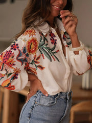 Floral Button Up Long Sleeve Shirt OutfitFlow