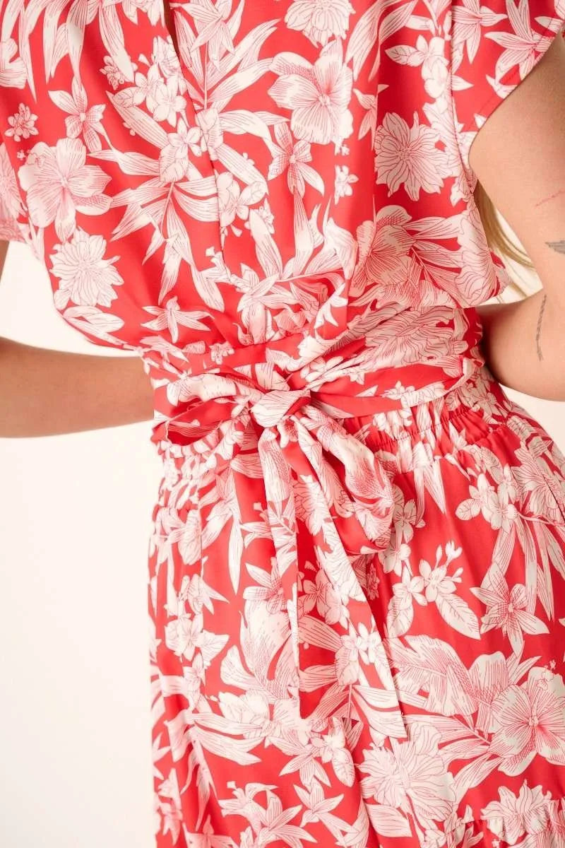 Mittoshop Tropical Print Top and Skirt Set OutfitFlow