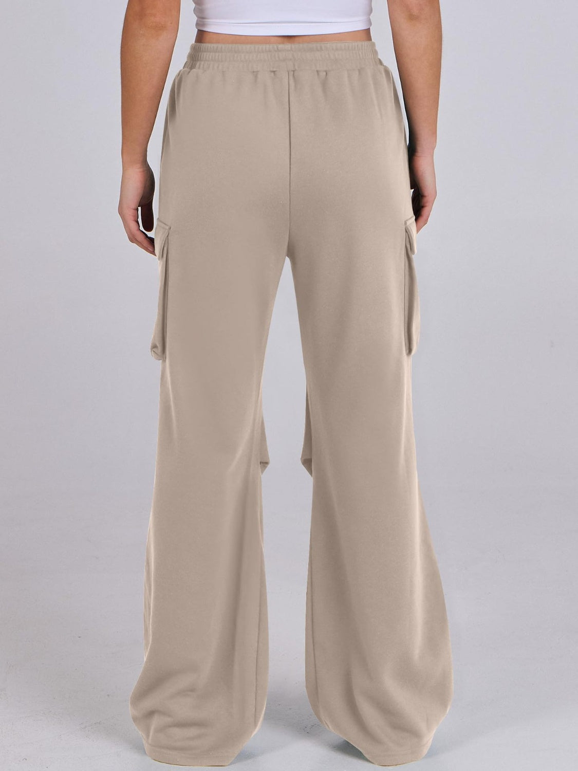 Outfit Flow - Elastic Waist Wide Leg Pants with Pockets