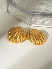 18K Gold-Plated Stainless Steel Shell Stud Earrings OutfitFlow
